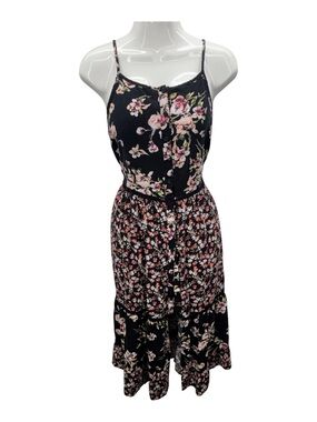 BOG Collective Black Floral Button-Front Dress